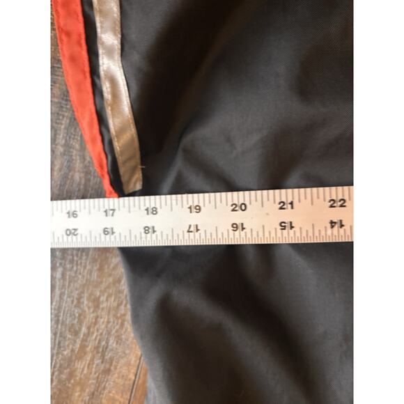 VTG AMF Harley Davidson Biker Pants Men Black Orange Racing Stripe Snow Bibs S/M - Picture 6 of 13